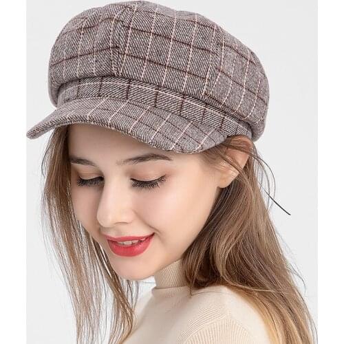 Vingtage Sun Hat Casual Womens Berets Newsboy Hat Summer Visor Cap Octagon Hats Cotton French Hat for Women Peaky Blinders