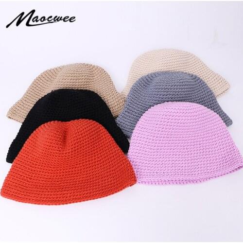 Winter Bucket Hat For Women Girl Solid Color Thickened Soft Warm Lady Outdoor Travel Fishing Cap Panama Windproof Fisherman Hats