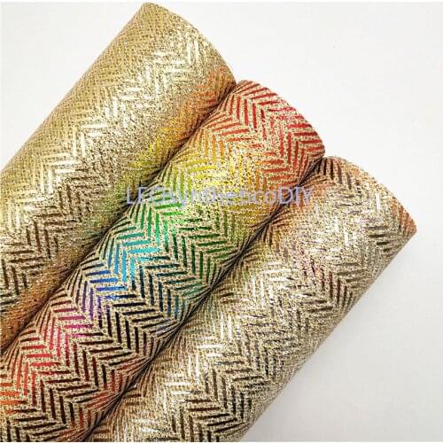 1PC 21X29CM Glitter Fabirc, Glitter Leather, Gold Glitter Leather Sheets For Making Bows LEOsyntheticoDIY T291A