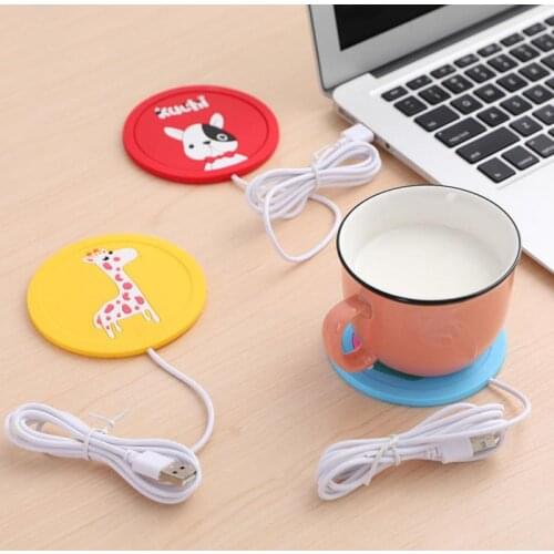 1pcs Cute Cartoon USB Warmer Silicone Heat Heater For Milk Tea Coffee Mug Hot Drinks Beverage Cup Mat Kitchen Tools Heater