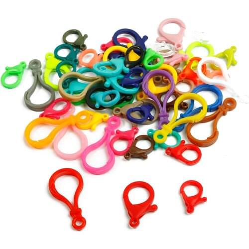 10/20Pcs/lot 17mm 24mm Plastic Snap Lobster Clasp Hooks DIY Jewelry Making Findings Connectors for Bracelet Keychain Accessories