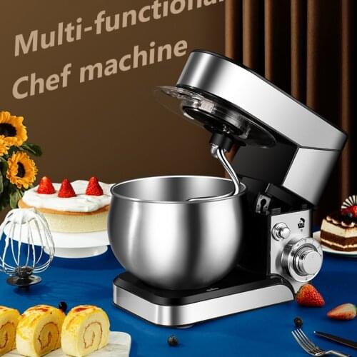 1200W Electric Stand Food Mixer Stainless Steel Chef Machine 5.5L Bowl Cream Blender Knead Dough Cake Bread Whisk Egg Beater