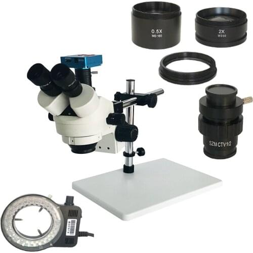 360 adjustable single arm support 3.5X-90X Trinocular Stereo Microscope+30MP 1080P HDMI Digital Video Microscope Camera