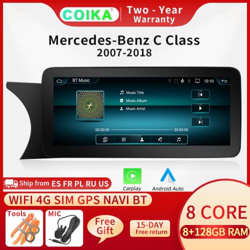 10.25" Android 10 System Car Head Unit For Mercedes Benz C W204 W205 X253 W446 GPS Navi Radio Google WIFI BT DAB SWC IPS Screen