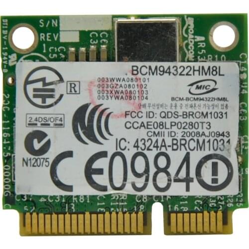 WTXUP for Broadcom BCM94322HM8L BCM4322 AR9280 2.4G & 5.0 GHz Mini PCI-E 300Mbps Wireless WiFi Adapter for Win 7/8/8.1/Linux/Mac
