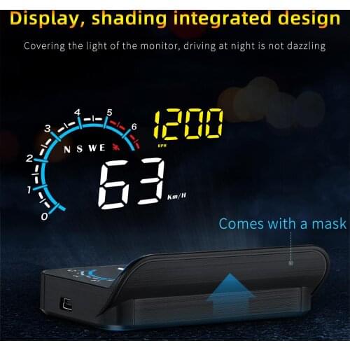 BigBigRoad NEW GPS HUD Car Auto OBD2 head up display GPS With Lens Hood HUD Windshield Projector Electronic Voltage Alarm System