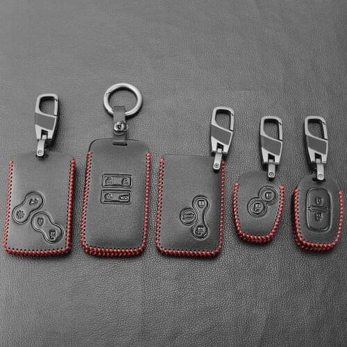 Leather Car Key Case KeyChain Holde For Renault Duster Clio DACIA Twingo Logan Sandero Modus Megane Scenic kaptur Koleos Kadjar
