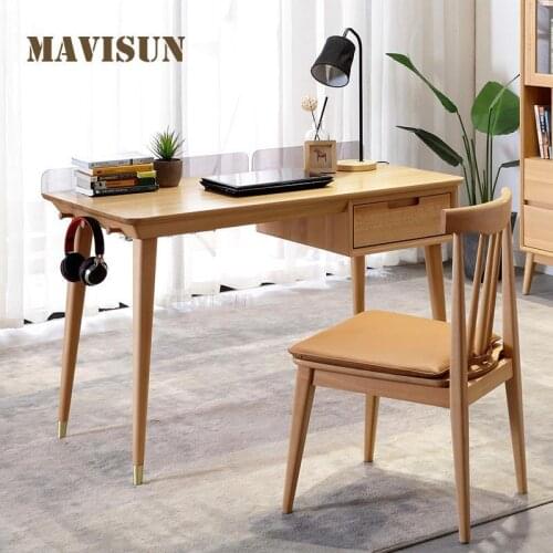 Wooden Storage Desk Environmental Protection Household Furniture Nordic Simple Modern Writing Desk Computer Table With Chairs