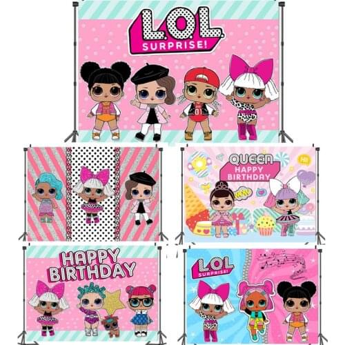 LOL Surprise Doll Backdrop Girls Birthday Party Photo Background Event Party Supplies Kids Back Drop Decoration Room Decor Gift