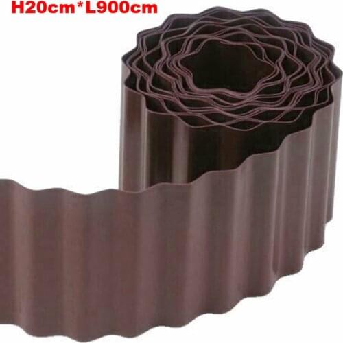Flexible plastic Garden Lawn Grass Edge Brown Edger Edging Border Wall Landscape Decorative Corrugated Plastic Fence 9m x 200mm