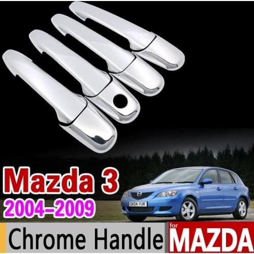For Mazda 3 2004-2009 BK Chrome Handle Cover Trim Set Sedan Hatch MPS 2005 2006 2007 2008 Car Accessories Stickers Car Styling