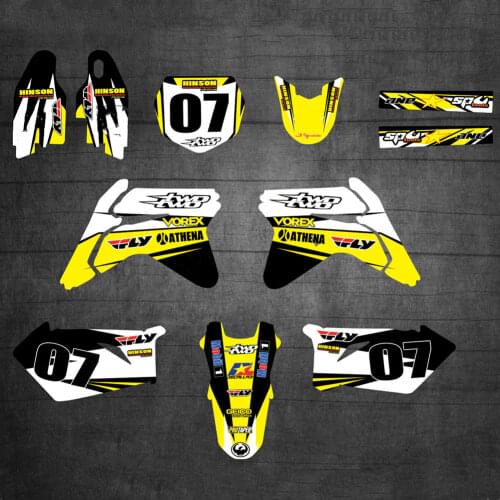 Free Custom numbers Motorcycle GRAPHICS BACKGROUNDS DECALS STICKERS kits For Suzuki RMZ450 2007 RM-Z 450 For Suzuki 450 RMZ 2007