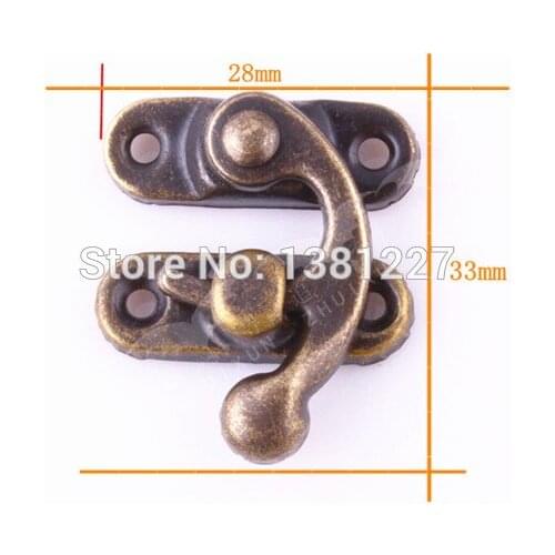 Horns hook Locking horns Small buckle Box buckle Antique lock catch Bronze buckle box Jewelry box wine, wooden 100pcs/lot