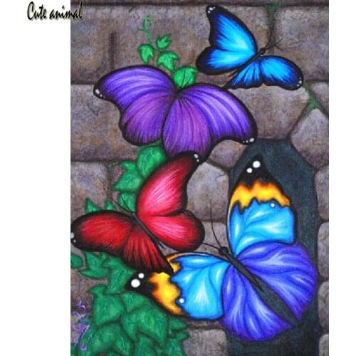 Beautiful butterfly color DIY diamond mosaic diamond painting diamond embroidery full drills square round cross stitch kit decor