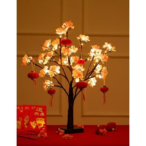 New Years Day New Year Chinese New Year Decorations Glowing Creative Peach Tree Indoor Desktop Counter Spring Festival