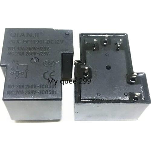 5PCS JQX-15F (T90) DC12V or DC24V small electromagnetic relay 30A PCB power Mini relay