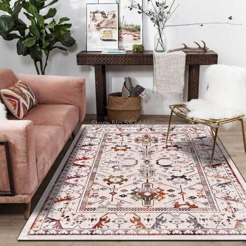 Retro Simple Abstract Geometric Ethnic Style Living Room Bedroom Bedside Carpet Floor Mat Customization