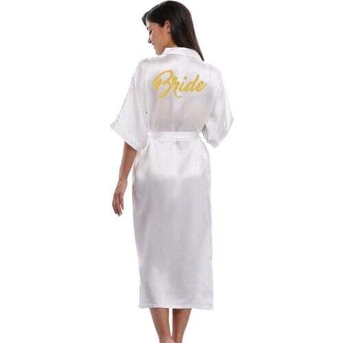 Wedding Party Team Bride Robe Kimono Satin Pajamas Robe bridesmaid Sister Custom Robes