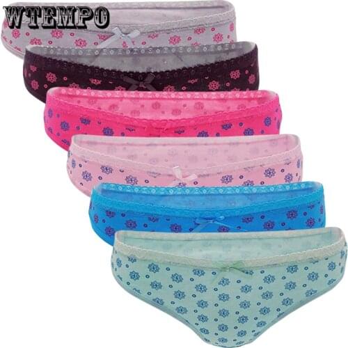 6 PCS/Set Women Panties Sexy G-String Briefs Cotton Underpanties Bikini Sexy Panties for Women
