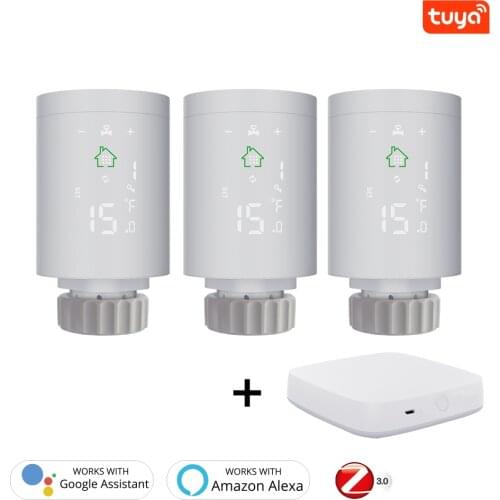 Tuya ZigBee3.0 Smart Actuator Heating Thermostat Programmable Radiator Valve Automatic Temperature Controller Works with Alexa