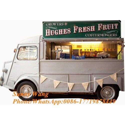 Vintage 4.9m length mobile food truck attractive durable food trailer food cart kiosk mobile food trailer for sale