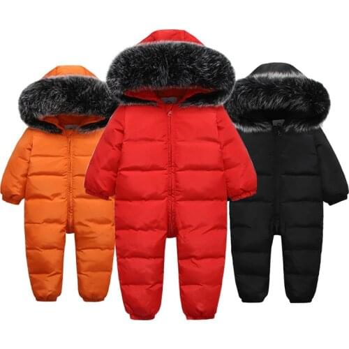 Baby Winter Jumpsuit -30 Degree Children Clothing Down Jacket Toddler Boy Outerwear Coat Thicken Kids Snowsuit Baby Girl Clothes