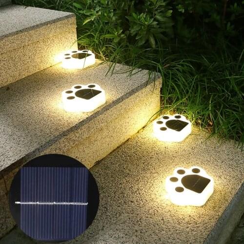 1 Pcs Solar LED Outdoor Bear Paw Lights Waterproof Lawn Light Garden Ground Plug Light Buried Light Landscape Decorative Light