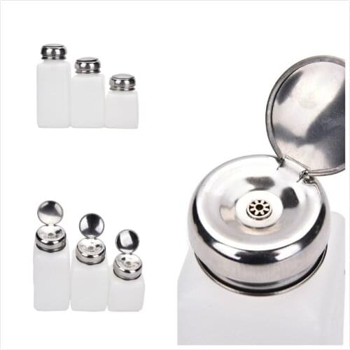 100ml/200ml/250ml Empty Pump Liquid Alcohol Press Nail Polish Remover Cleaner Bottle Dispenser Make Up Refillable Container