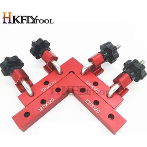 120mm Aluminum Square Right Angle 90 Degree L-shaped Auxiliary Fixture Positioning Panel Fixing Clip Woodworking Carpenter Tools