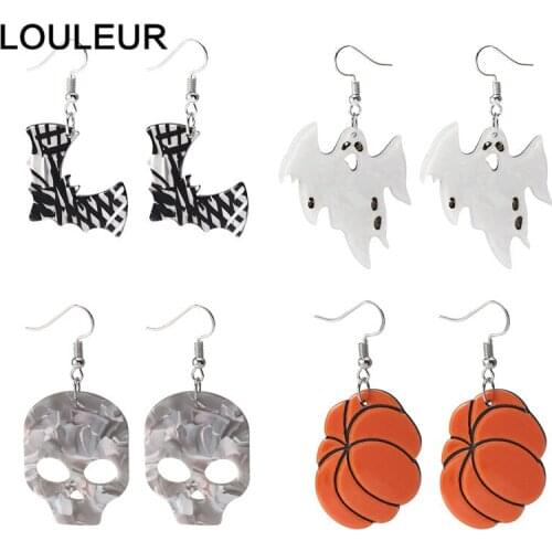 2019 Halloween Acrylic Ghost Drop Earrings Fashion Simple Trendy Funny Cool Dangle Earrings Halloween Punk wholesale Jewelry