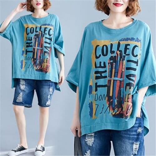 2020 vintage Summer Large Size Womens Tops high-end Special Short-sleeved T-shirts Casual Plus Size Loose T Shirts m496