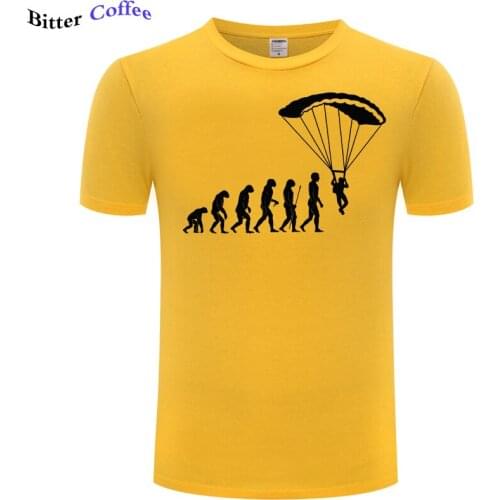 2021 Hot Sale Fashion Men T Shirt Evolution Print T-Shirt Skydiver Base Jump Para Plane Airplane Tee Shirt Clothing Plus size