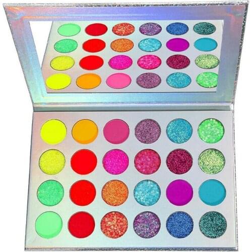 24 Color Eyeshadow Matte Shimmer Glitter Pigmented Colorful Makeup Eye Shadow Waterproof Cosmetic Halloween Christmas Makeup