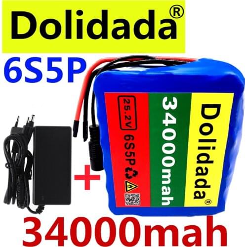 24V 34Ah 6S5P 18650 li-ion battery pack 25.2v 34000mAh electric bicycle moped /electric/lithium ion battery pack+2A charger