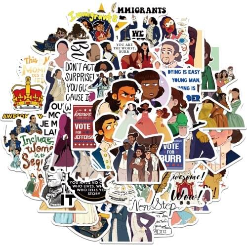 25/50PCS Hamilton Musical play Stickers Lable For Car Motorcycles Childrens toys Decal Luggage Skateboards Computer