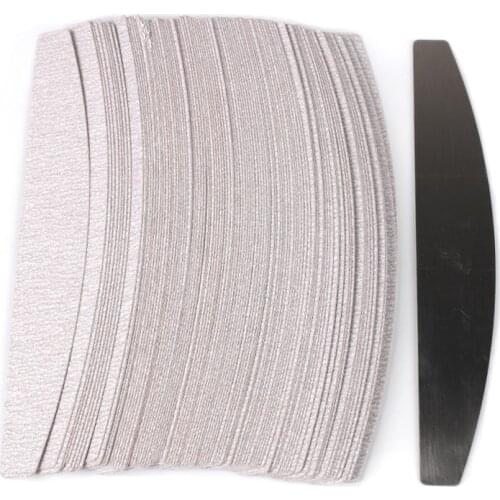 50Pcs/100Pcs Grey Removalble Pads With Metal Handle Replacement Sandpaper Nail File 100/180 For Manicure Calluses Remover Buffer