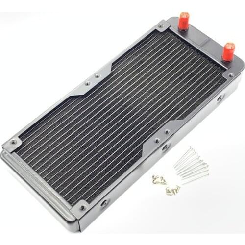 240mm Aluminium Computer Radiator Water Cooler 18 Tube Straight Mouth CPU Heat Sink Exchanger Black Industrial Row
