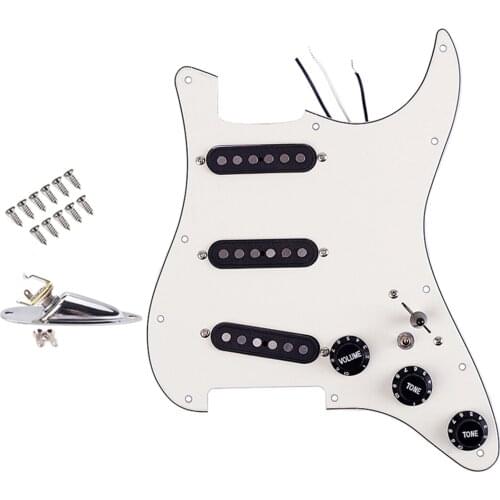 11-Hole Electric Guitar Prewired Pickguard SSS Scratch Plate Board White
