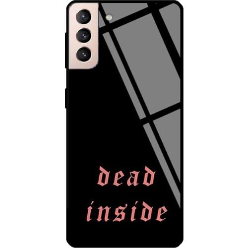 Goth Aesthetic Dead Inside Tempered Glass Cover For Samsung Galaxy S21 Ultra S20 FE S8 S9 S10 Plus Note 10 20 Case