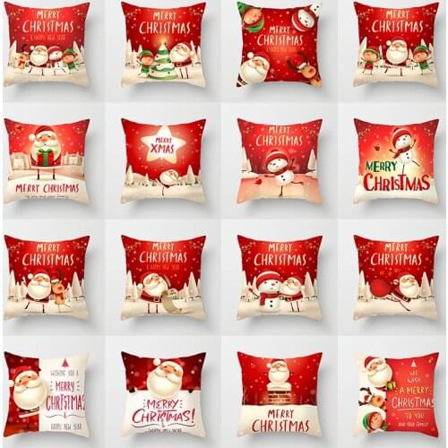 Santa Snowman Pillowcase Festival Home Decoration Pillow Cushion Cover Merry Christmas Xmas Pillow Case Happy New Year Gifts