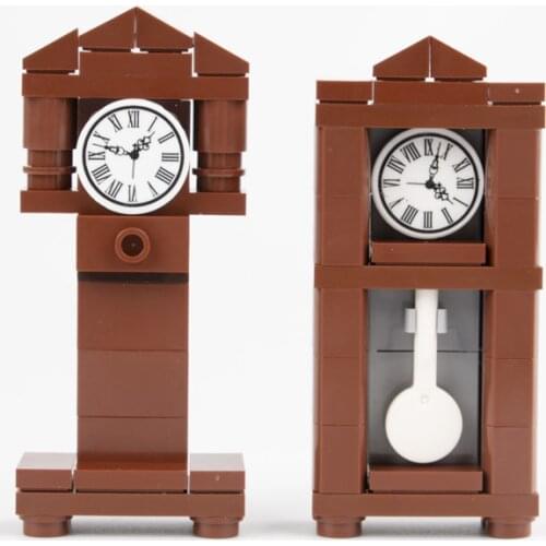 MOC City Accessories Building Blocks Brick Figures House Parts Vintage Clock Toys For Children Gift Friend