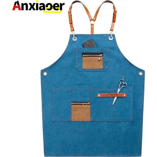 Apron Korean Fashion Custom Logo Coffee Shop Teacher Tea Shop Hair Salon Chinese Restaurant Workwear Men and Women Printing