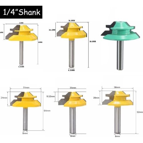 1pcs 8mm Shank Joint Assemble Router Bits Tongue & Groove T-Slot Milling Cutter for Wood Woodwork Cutting Tools