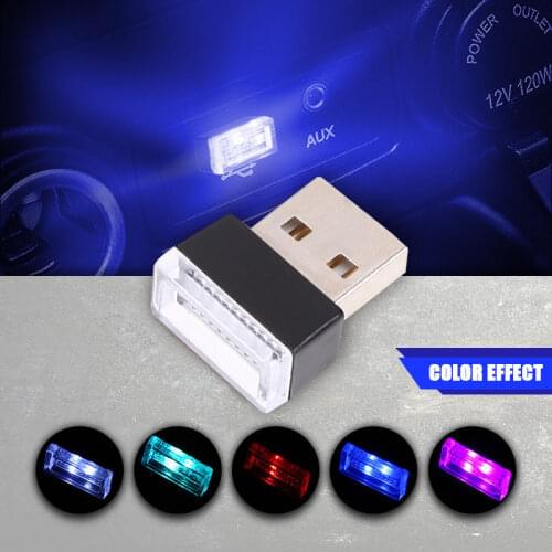 Car Interior Lighting USB LED Atmosphere Light Decorative Lamp Emergency Lighting Universal PC Portable Plug&Play Red/Blue/White