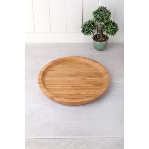Queens Kitchen Bamboo Round 20cm Cake-Presentation Dish