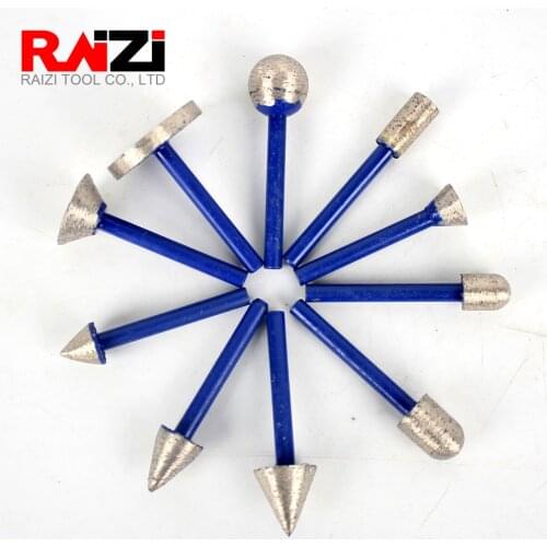 Raizi 5 Pcs/Lot Best Sintered Diamond Burrs Mounted Grinding Points For Granite Marble Stone Concrete 6mm Shank Carving Head Bit