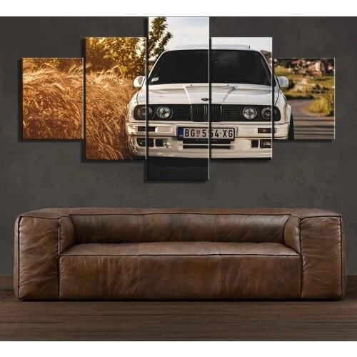 Modular Pictures Home Decoration BMW Car White Beautiful View Wall Art Modern Canvas Prints Painting For Bedroom Poster Frame