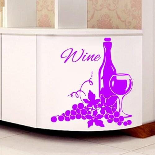 Grapes And Wine Bottle Wall Stickers Creative Wall Decals Removable Home Decor Living Room Kitchen Wall Sticker Art Murals