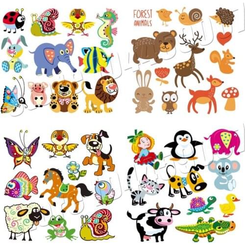 Cartoon Animals Stickers Non Toxic Environment Friendly Parches For Clothing A Level Washable DIY Patches For Children