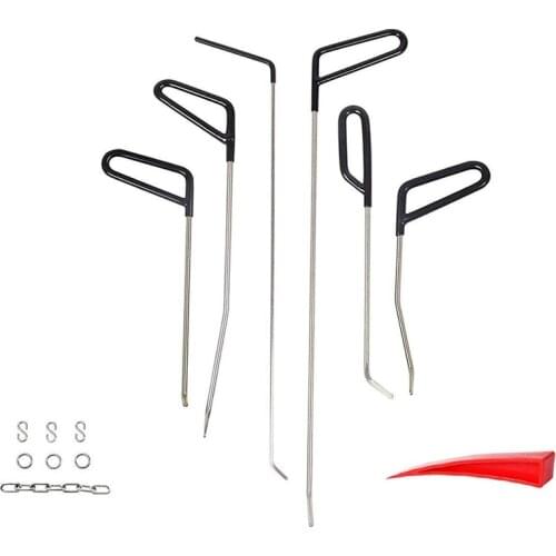 Unpainted Dent Repair Tool 6 Pieces of Dent Repair Rod C-Bar Tool for Dent Removal of Car Body Hail Damage Door